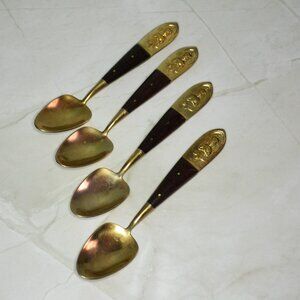 Set Of 4 Collectible Vintage Souvenir Spoons Siam Travel Thailand